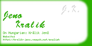 jeno kralik business card